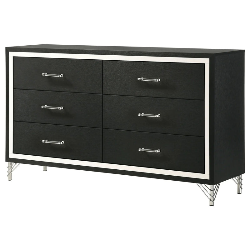 Lucia 6-drawer Dresser Cabinet Black by Unique Piece Furniture