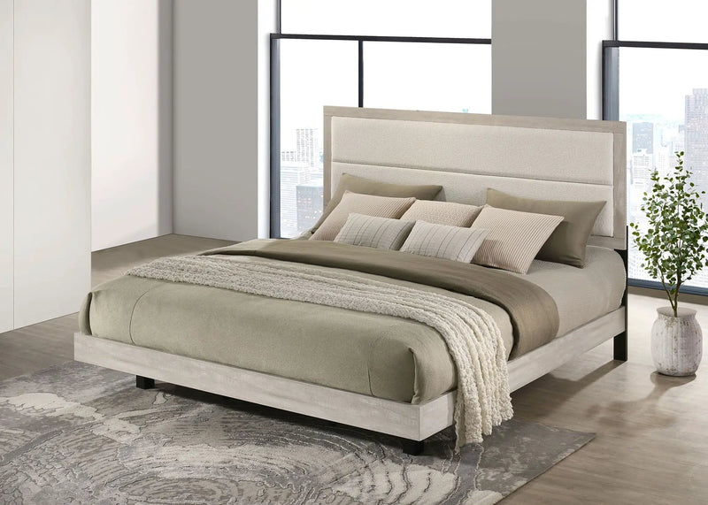 Trenton 54-inch Wood Eastern King Panel Bed Rustic Cream by Unique Piece Furniture