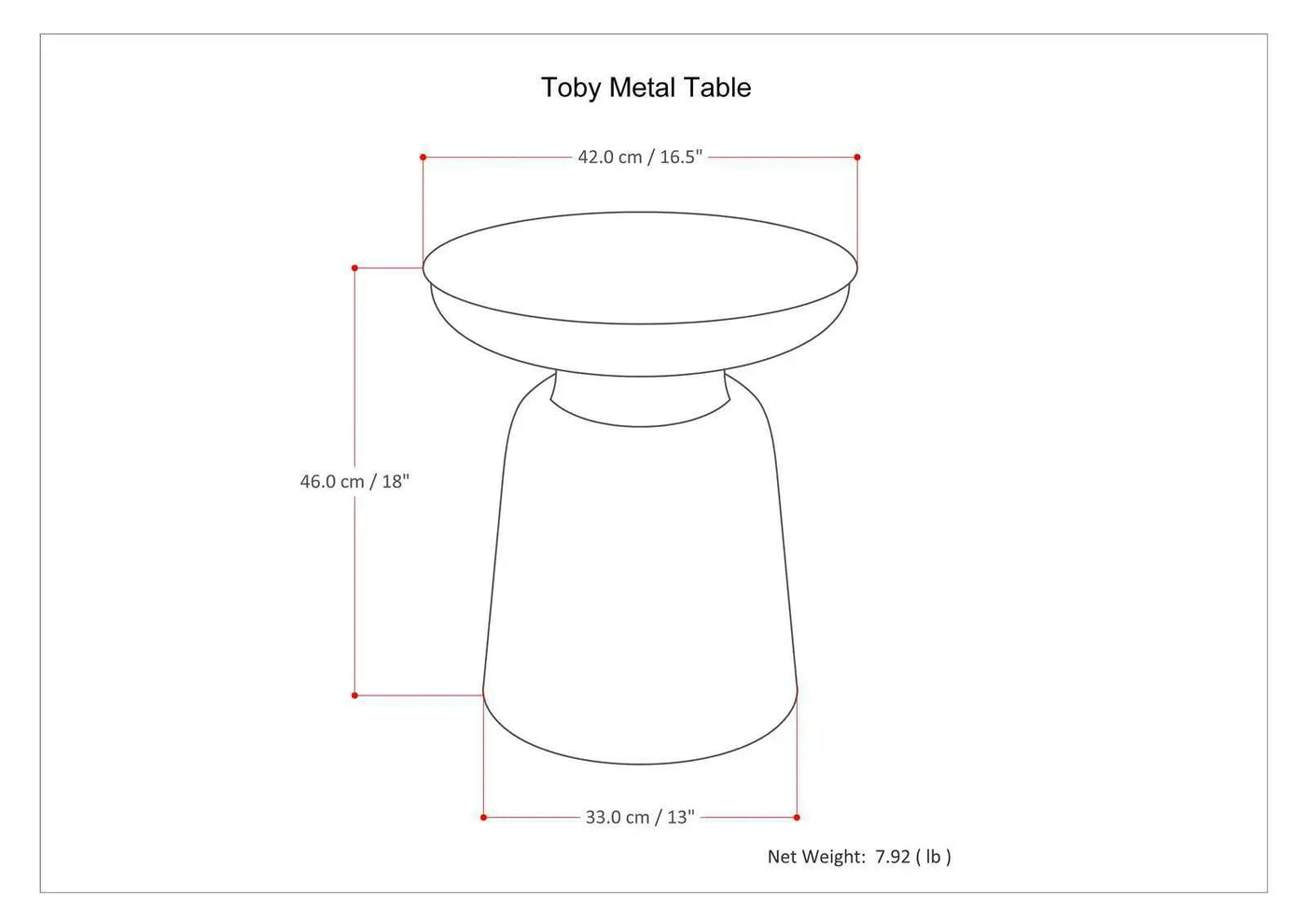Toby - Handcrafted Metal Accent Table by HouseOfZazla