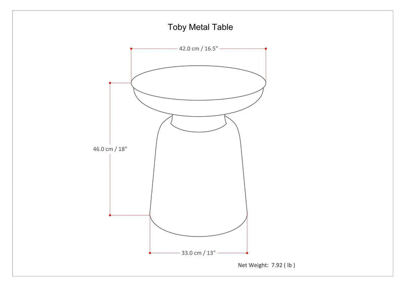 Toby - Handcrafted Metal Accent Table by HouseOfZazla