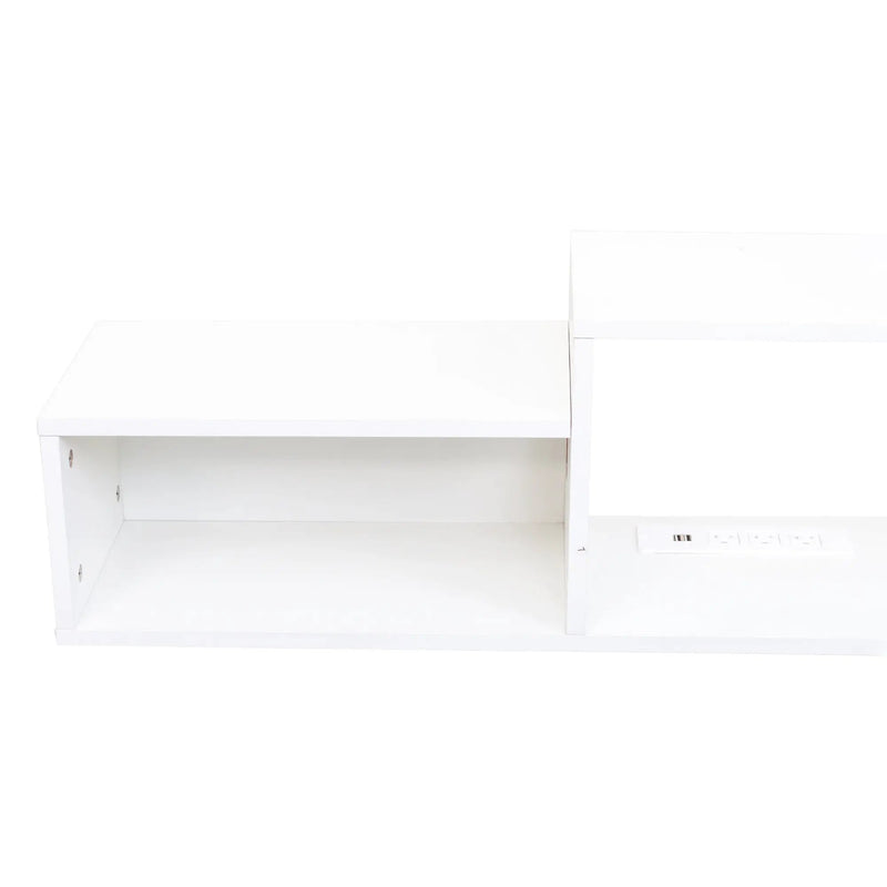 65.35in Wall Mounted Floating TV Stand with 20 Color LEDs and Charging Station by HouseOfZazla
