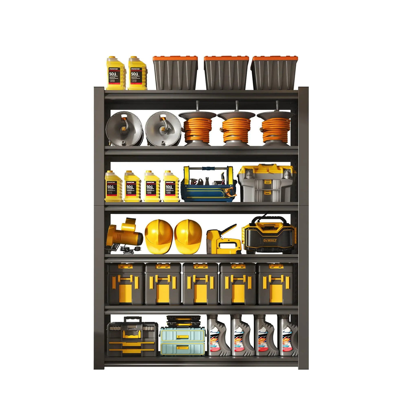Industrial Heavy Duty Metal Garage Shelving Unit, Adjustable Storage Rack by HouseOfZazla