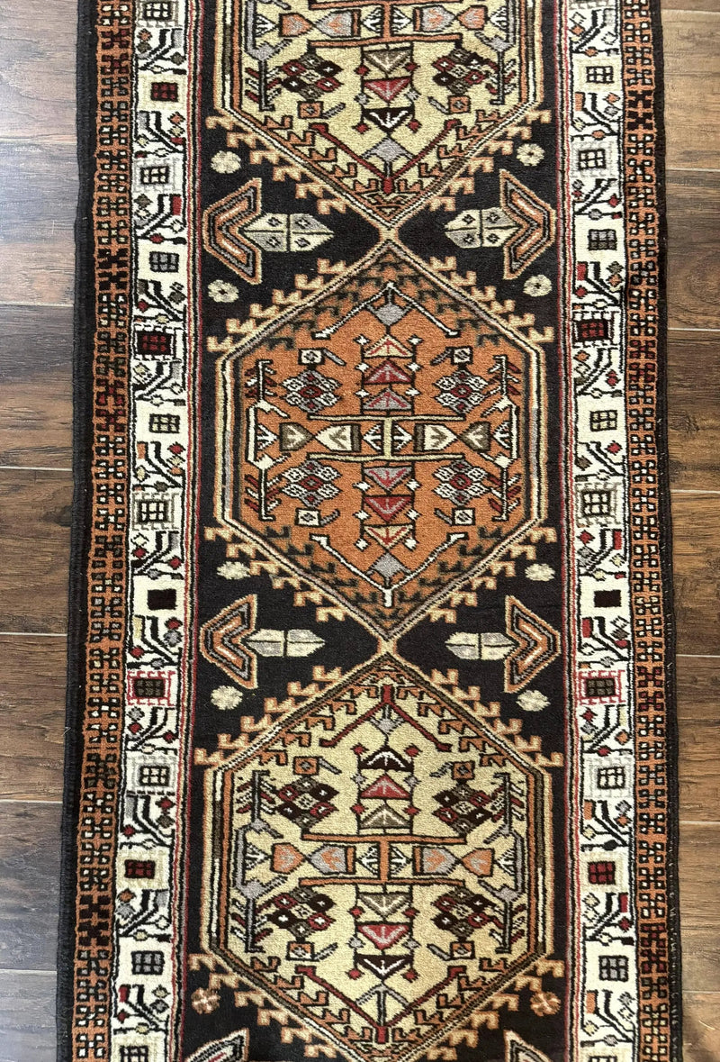 Persian Tribal Runner Rug 2.4 x 9.4, Geometric Medallions, Sarab Runner by Jewel Rugs