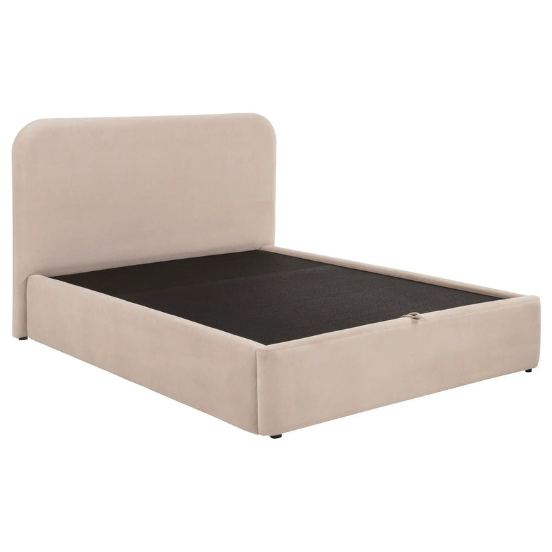 Anders Upholstered Queen Storage Lift Platform Bed Beige by Unique Piece Furniture