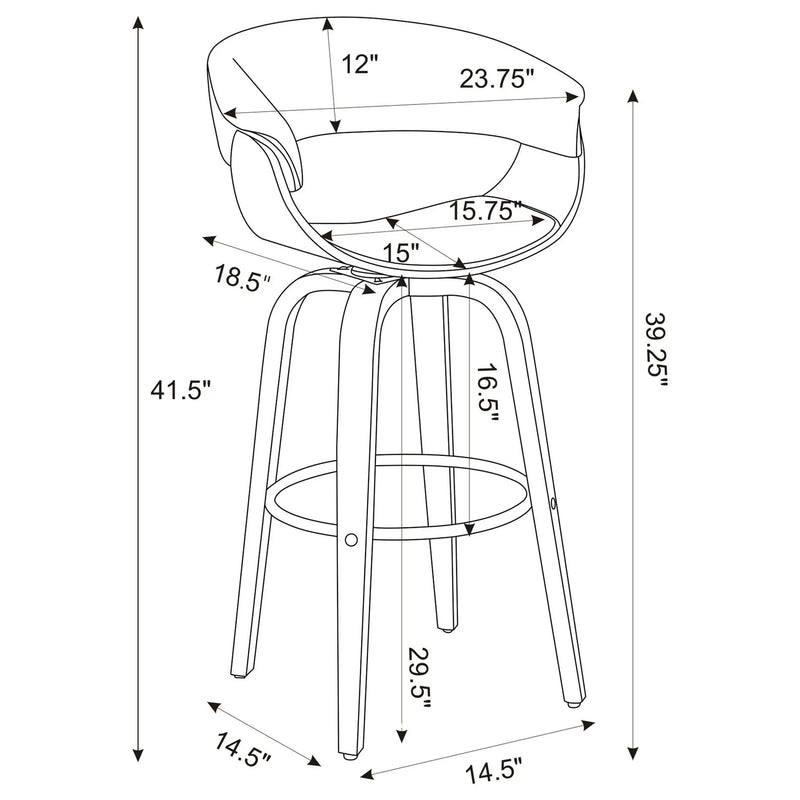 Swivel Bar Stool Elegant Design With Upholstery - Cream by HouseOfZazla