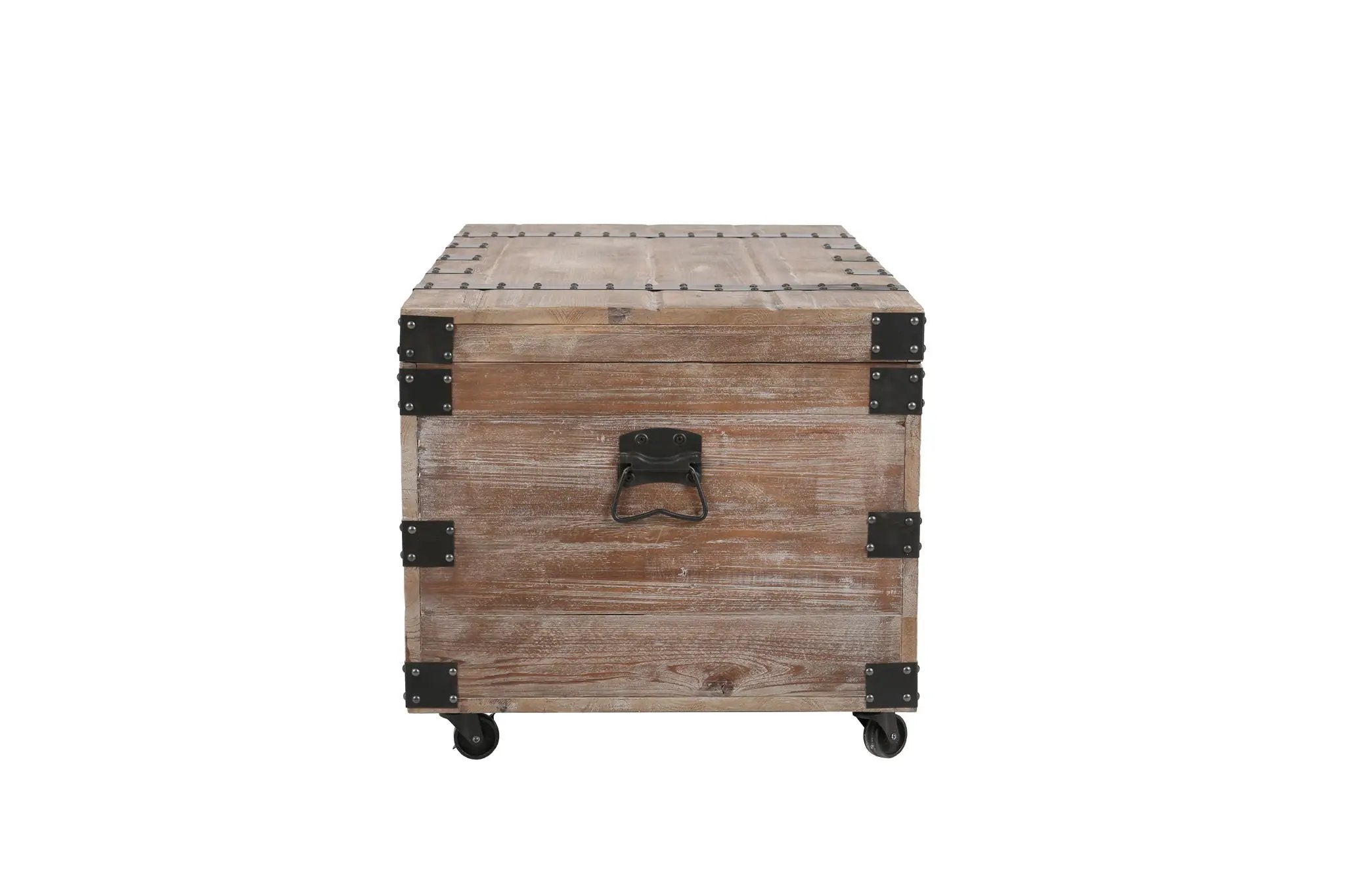 Trunk Table And Side Table With Large Storage Dress Up Your Liviing Room (Set of 3) - Antique Gray by HouseOfZazla