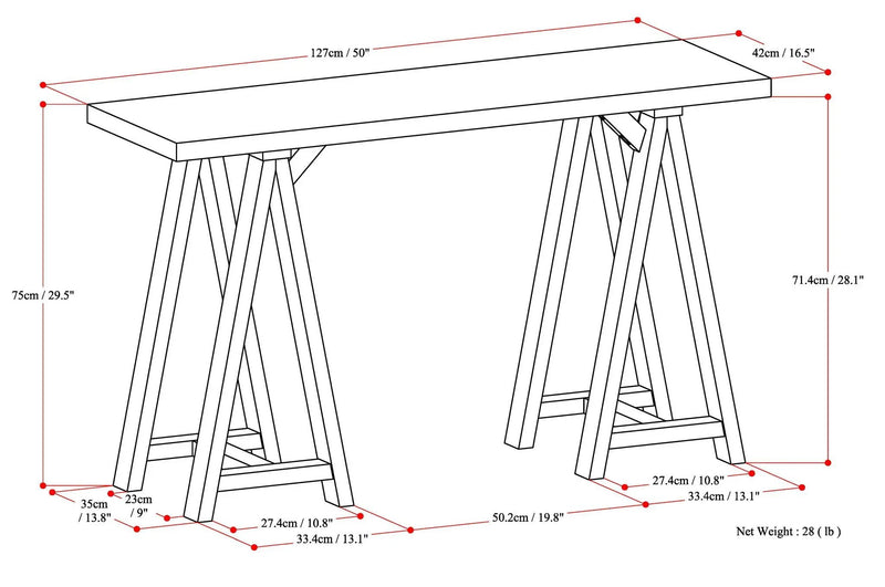 Sawhorse - Handcrafted Console Sofa Table by HouseOfZazla