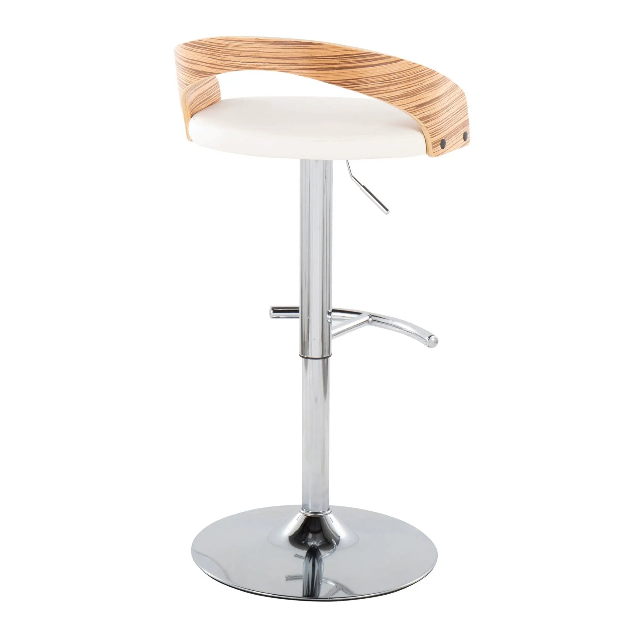 Grotto - Contemporary, Adjustable Barstool With Swivel With Rounded T Footrest (Set of 2) by Unique Piece Furniture