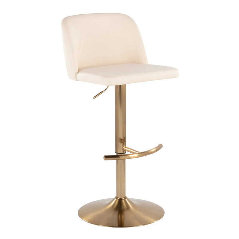 Toriano - Contemporary Adjustable Barstool With Swivel With Rounded T Footrest (Set of 2) by Unique Piece Furniture