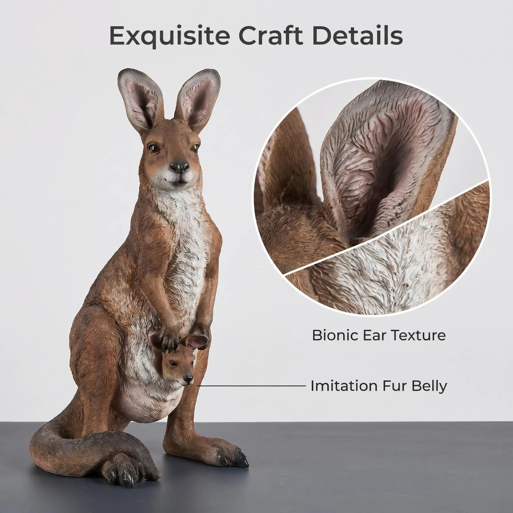 22" Mother Kangaroo with Joey Statue by HouseOfZazla