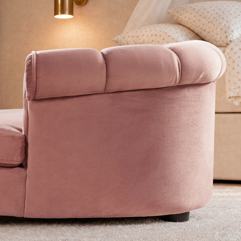 Halle 35.5" Rolled-Arm Dog Bed with Channel-Tufted Back by HouseOfZazla