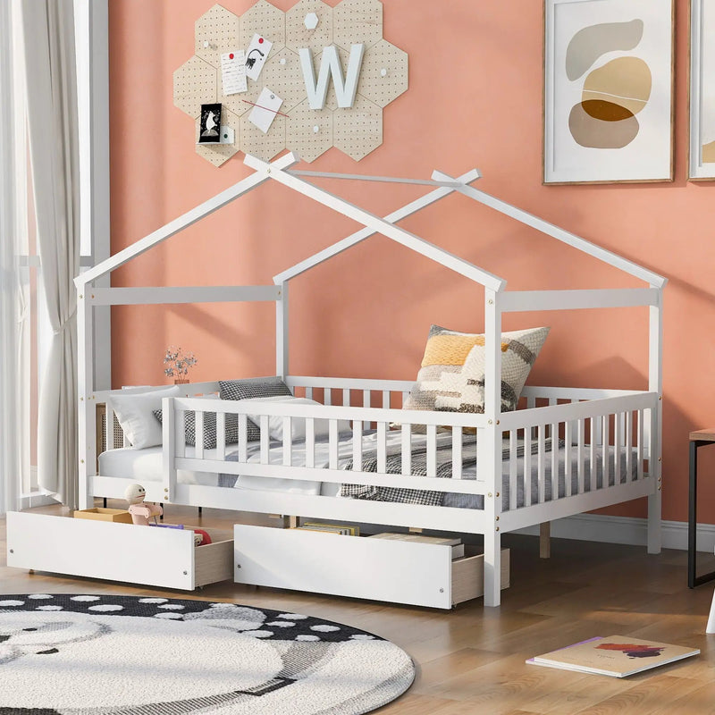 House Bed With 2 Drawers by Unique Piece Furniture