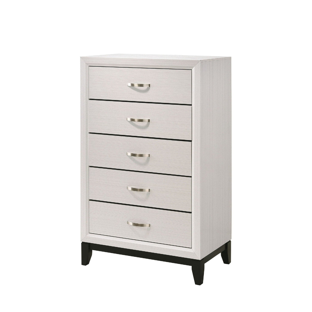 Contemporary 5 Drawer Tall Chest with Ample Storage - White or Dark Gray