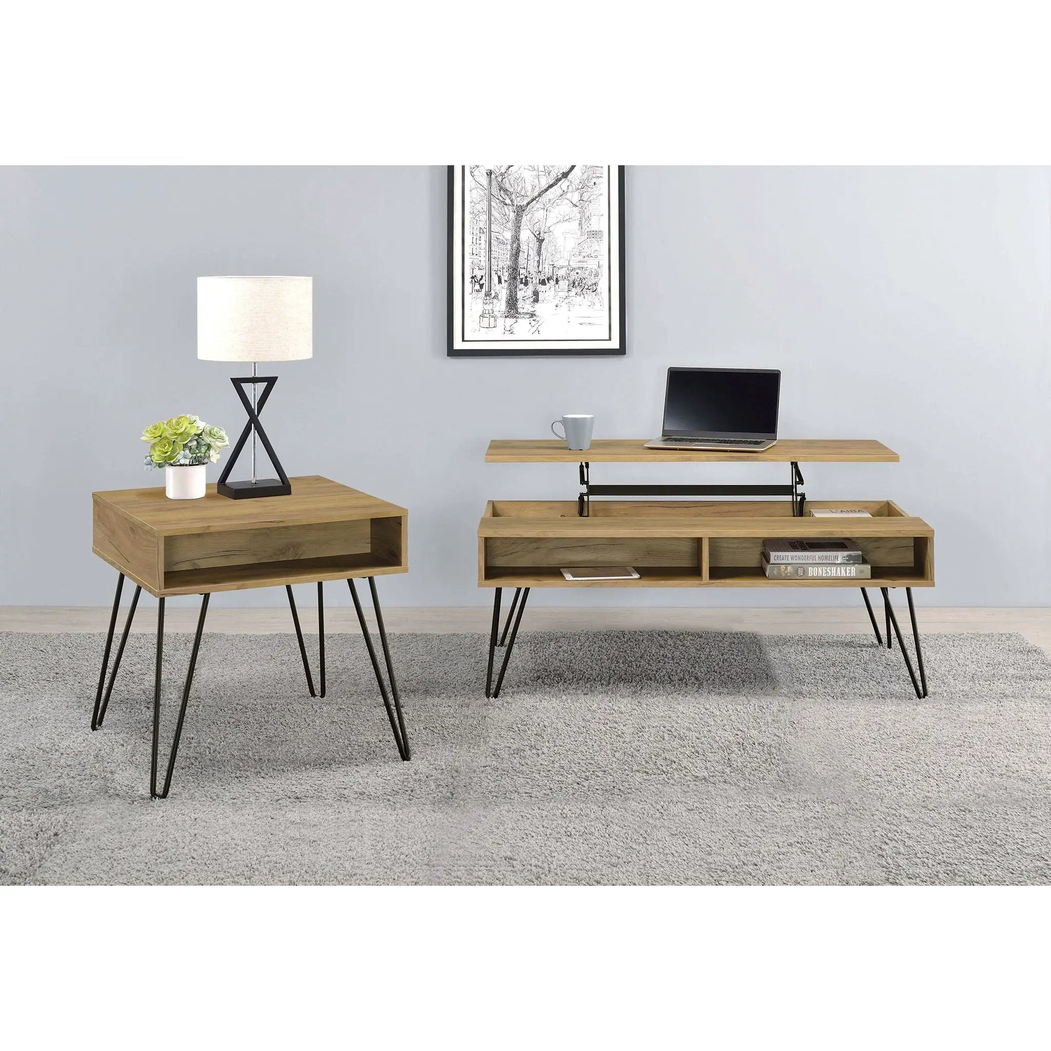 Square End Table - Brown