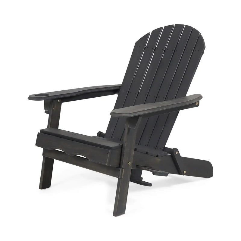 Zenithia Outdoor Foldable Adirondack Chair With 2 Cup Holders by HouseOfZazla
