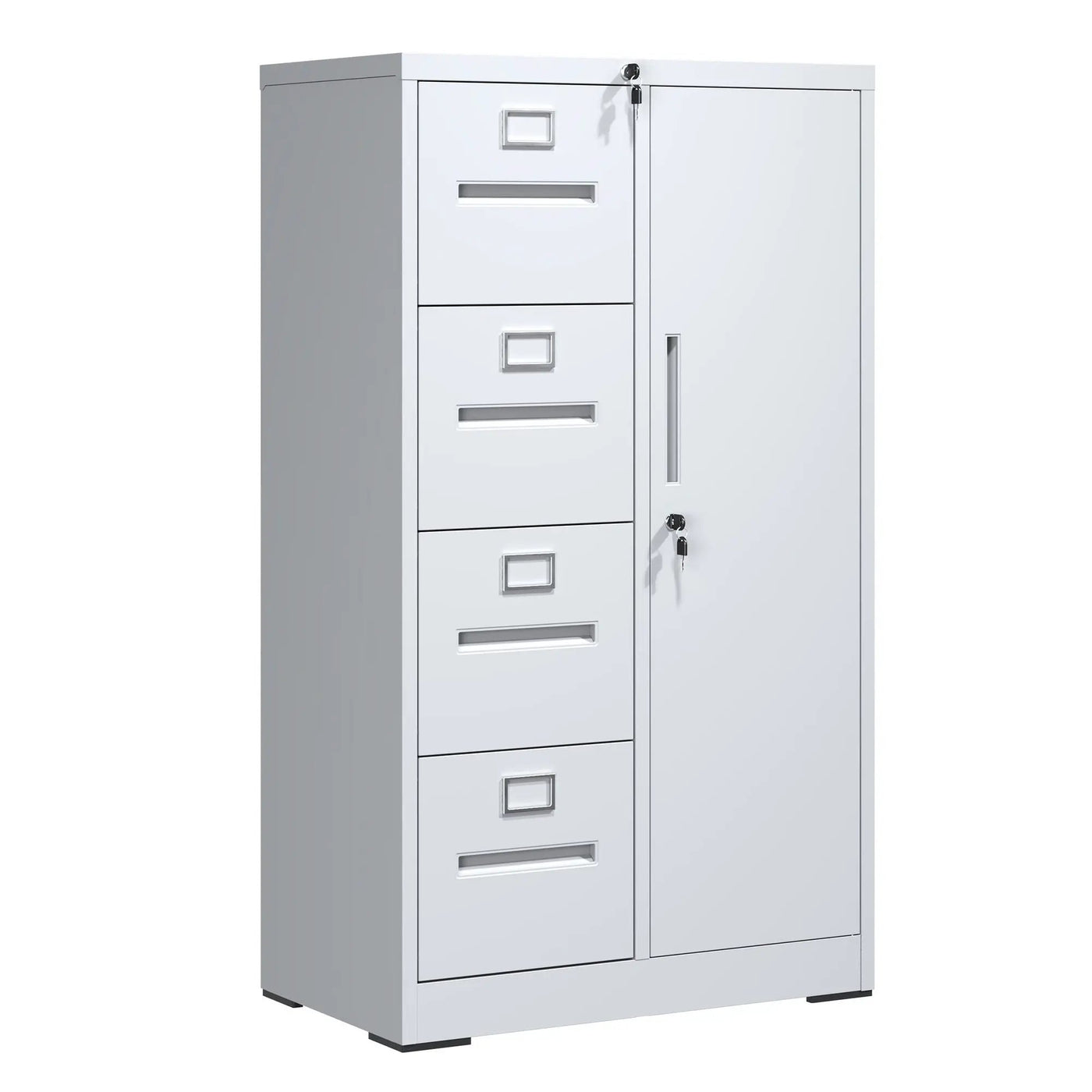 Metal Storage Vertical Filing Cabinet With Lock, 4 Drawers, 1 Door, Steel Construction, School / Office Use by HouseOfZazla