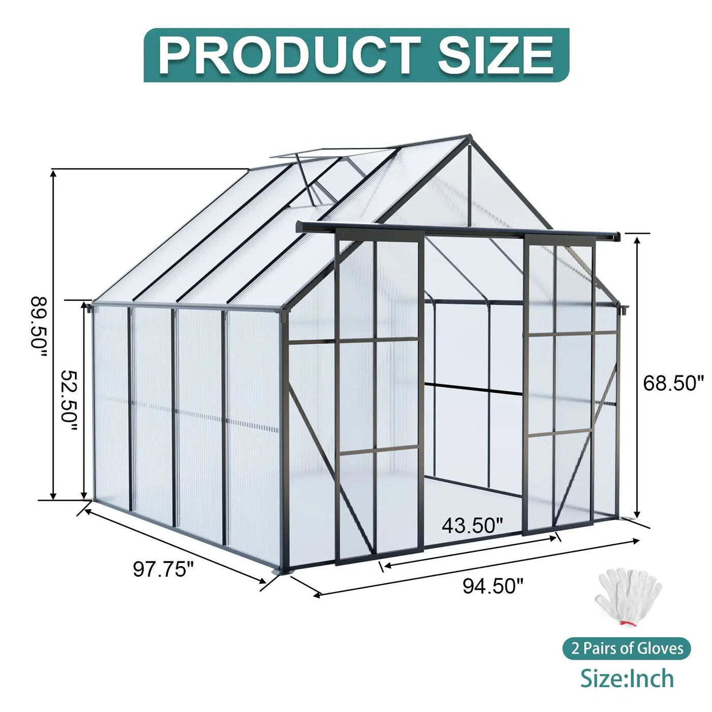 Double Door Polycarbonate house Raised Base And Anchor Aluminum Heavy Duty Walk In houses For Outdoor Backyard In All Season by HouseOfZazla