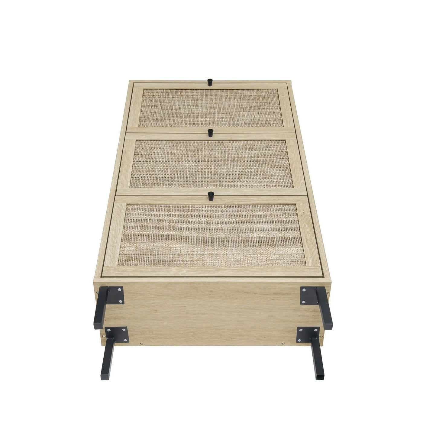 Modern Rattan 3 Door Shoe Rack Cabinet for Entryway by HouseOfZazla