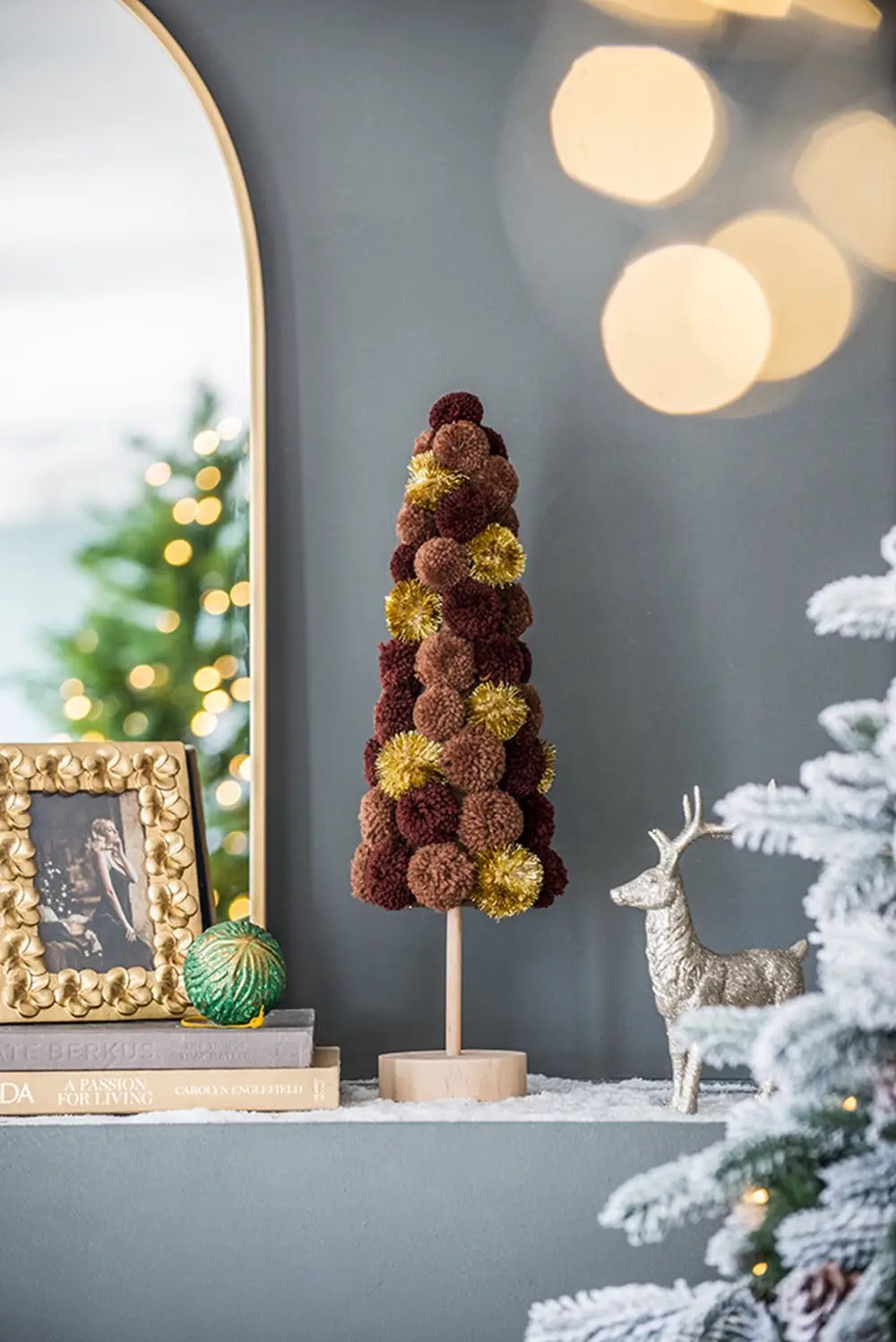 6.7x6.7x20" Tree Christmas Table Decor, Coffee by HouseOfZazla