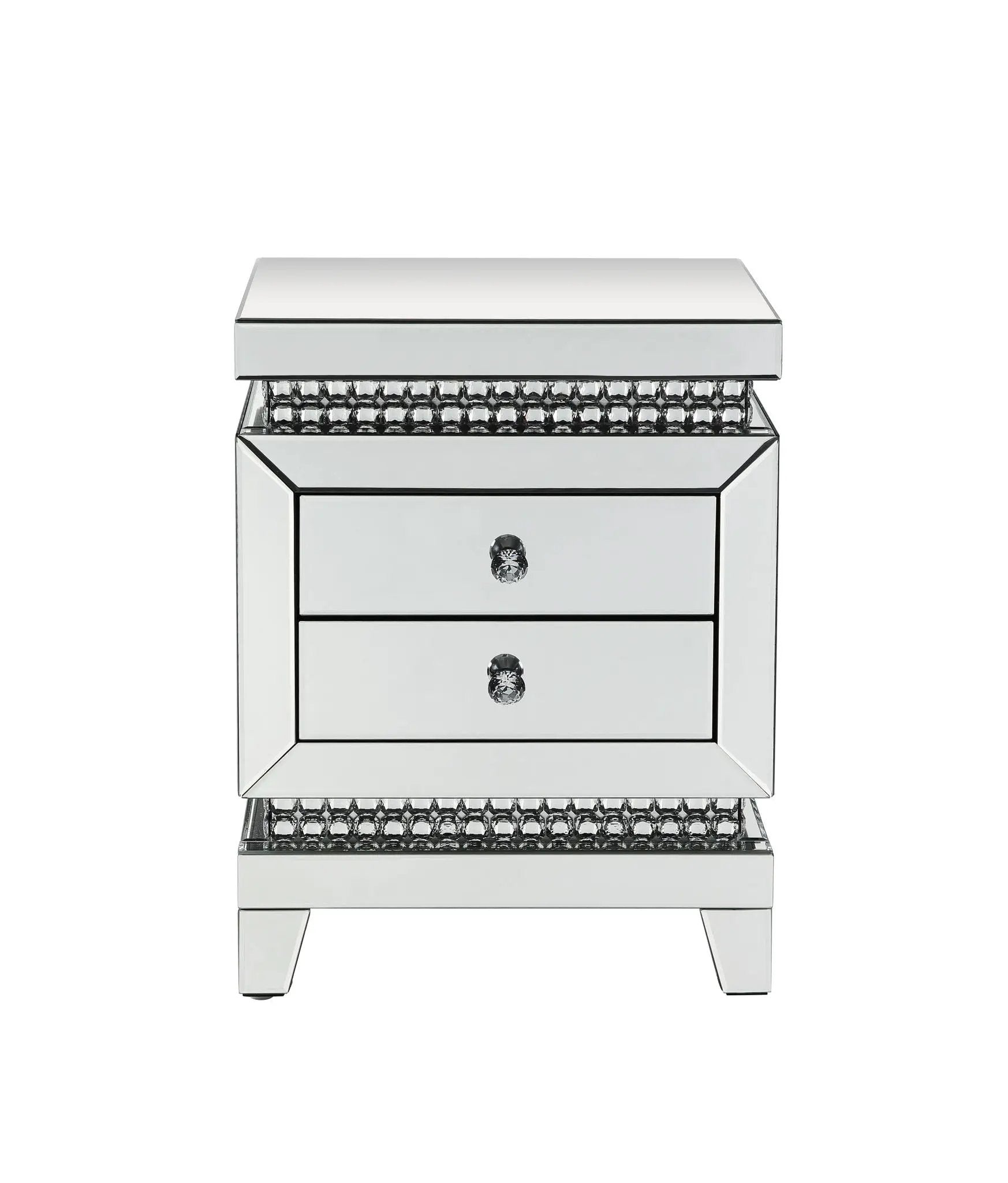 Lotus - Accent Table - Mirrored & Faux Ice Cube Crystals by Unique Piece Furniture