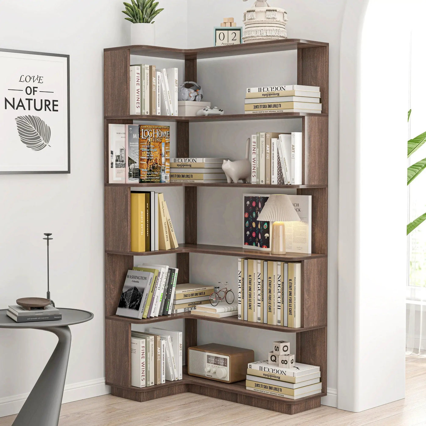 L-Shaped Design Corner Bookshelf by HouseOfZazla