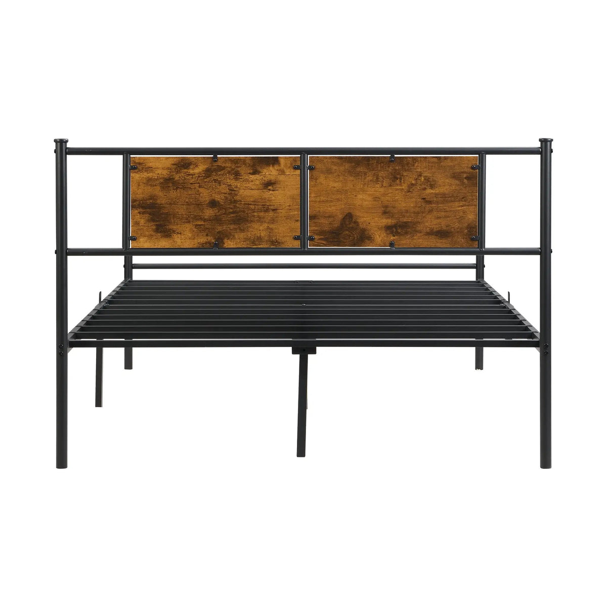 California King Bed Frame - Stylish Design with Wood Panel Headboard by HouseOfZazla