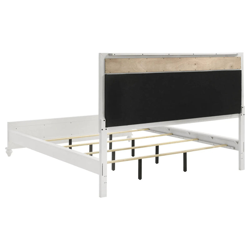 Barzini Wood California King Panel Bed White by Unique Piece Furniture
