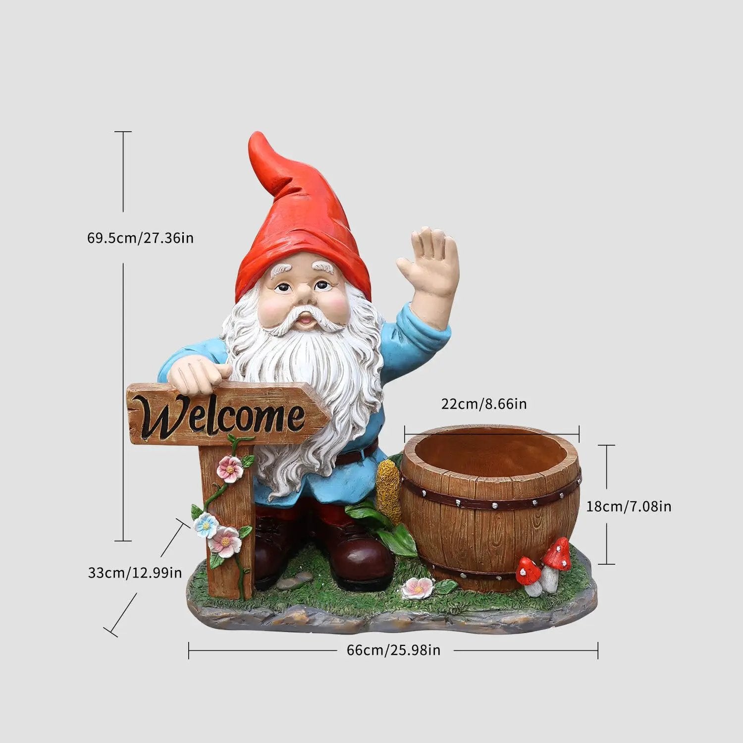 Outdoor Garden Gnome Flower Pot Planter by HouseOfZazla