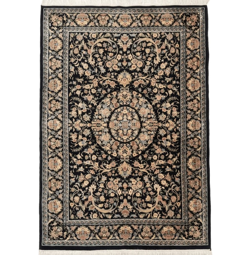 Sino Persian Rug 4x6, Very Fine 260 KPSI, Floral Medallion, Hand Knotted Wool Carpet by Jewel Rugs