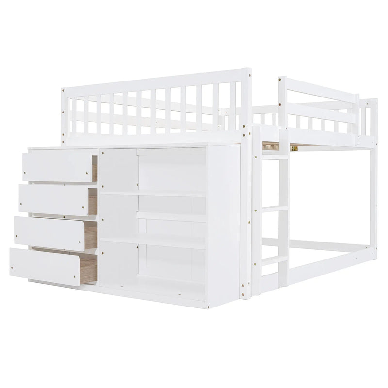 Bunk Bed With 4 Drawers and 3 Shelves by HouseOfZazla