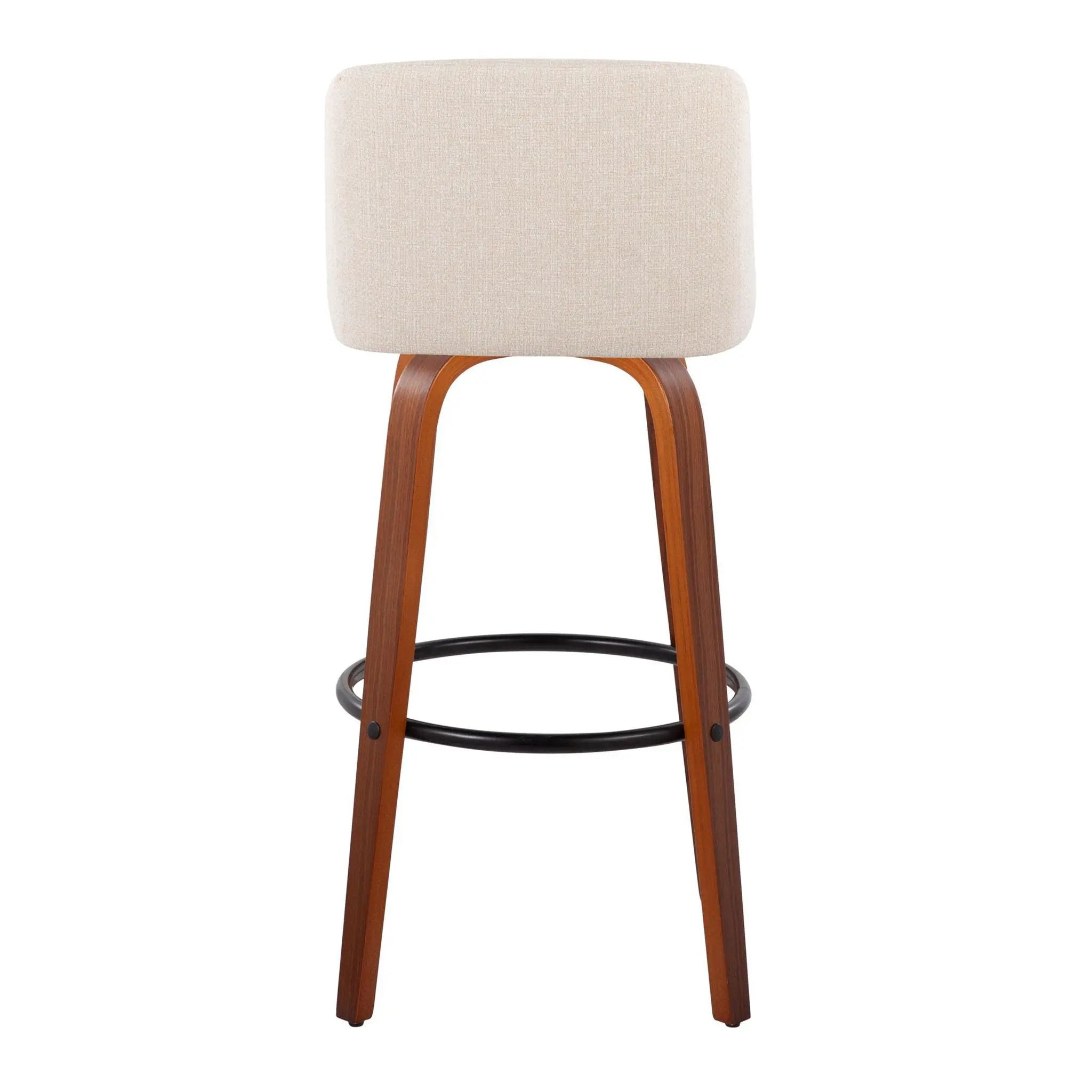 Toriano - Mid Century Modern Fixed Height Barstool Swivel And Round Footrest (Set of 2) by Unique Piece Furniture