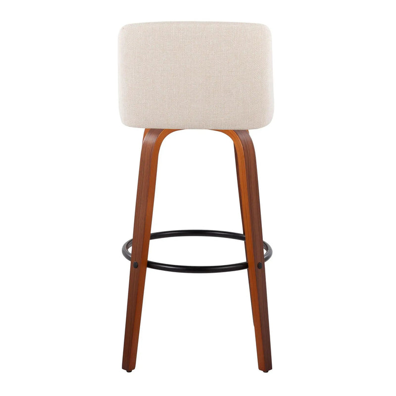Toriano - Mid Century Modern Fixed Height Barstool Swivel And Round Footrest (Set of 2) by Unique Piece Furniture