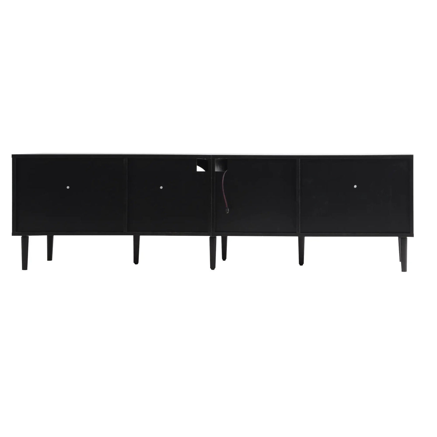 TV Stand With App-Controlled LED Lights, 2 Drawers & Door Storage by HouseOfZazla