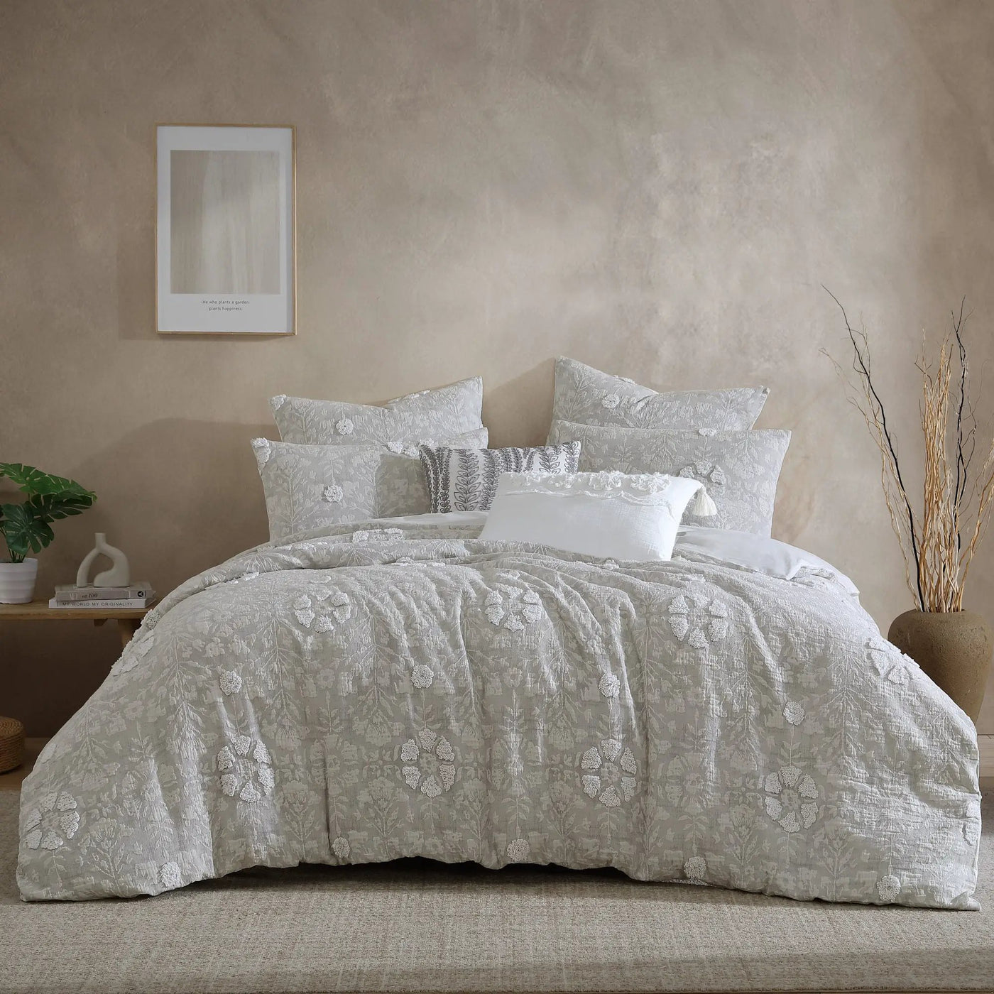 Tacey 5 Pc Textured Woven Jacquard Comforter Set by HouseOfZazla