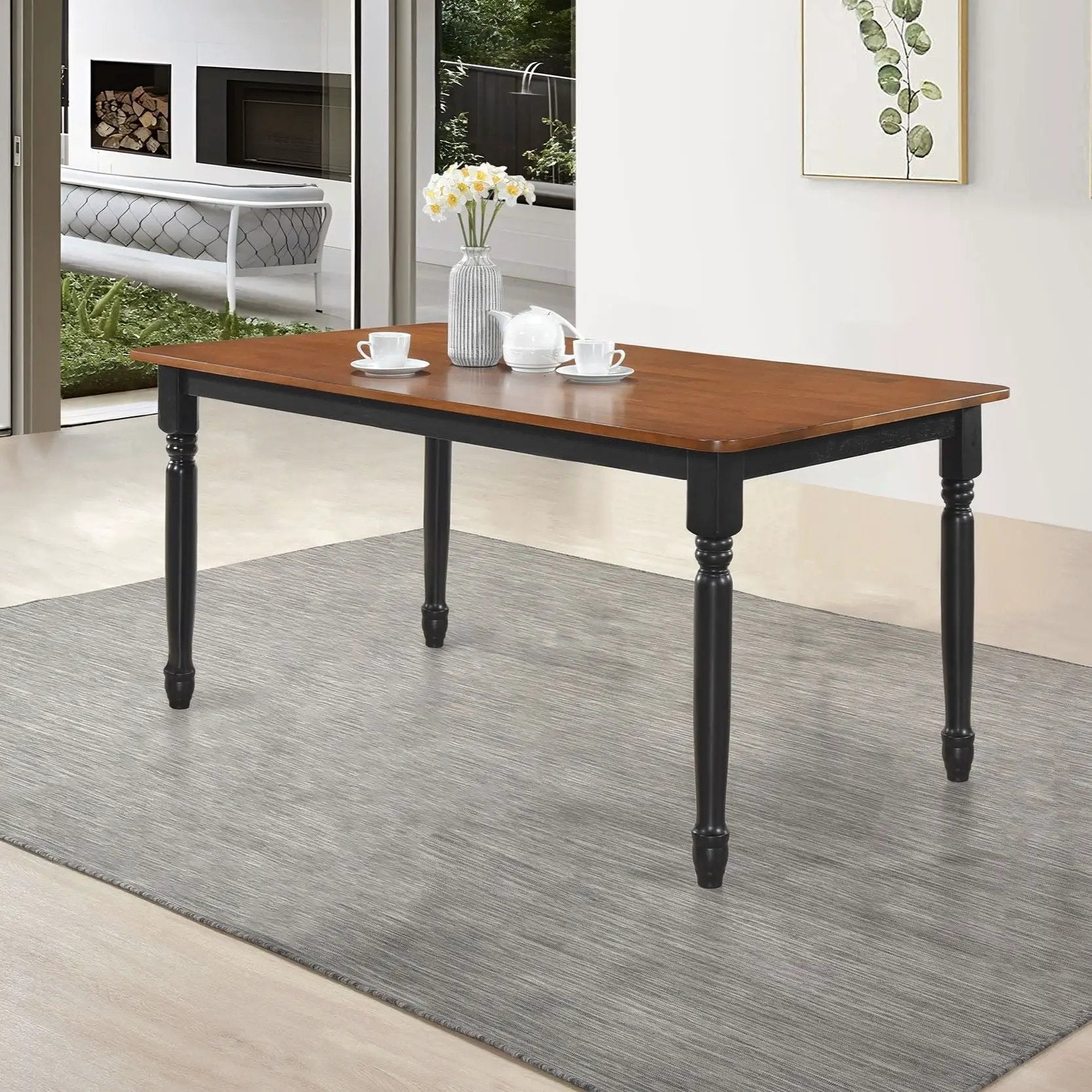 Hayward - Dining Table Rectangular Table With Rounded Edge Top - Walnut