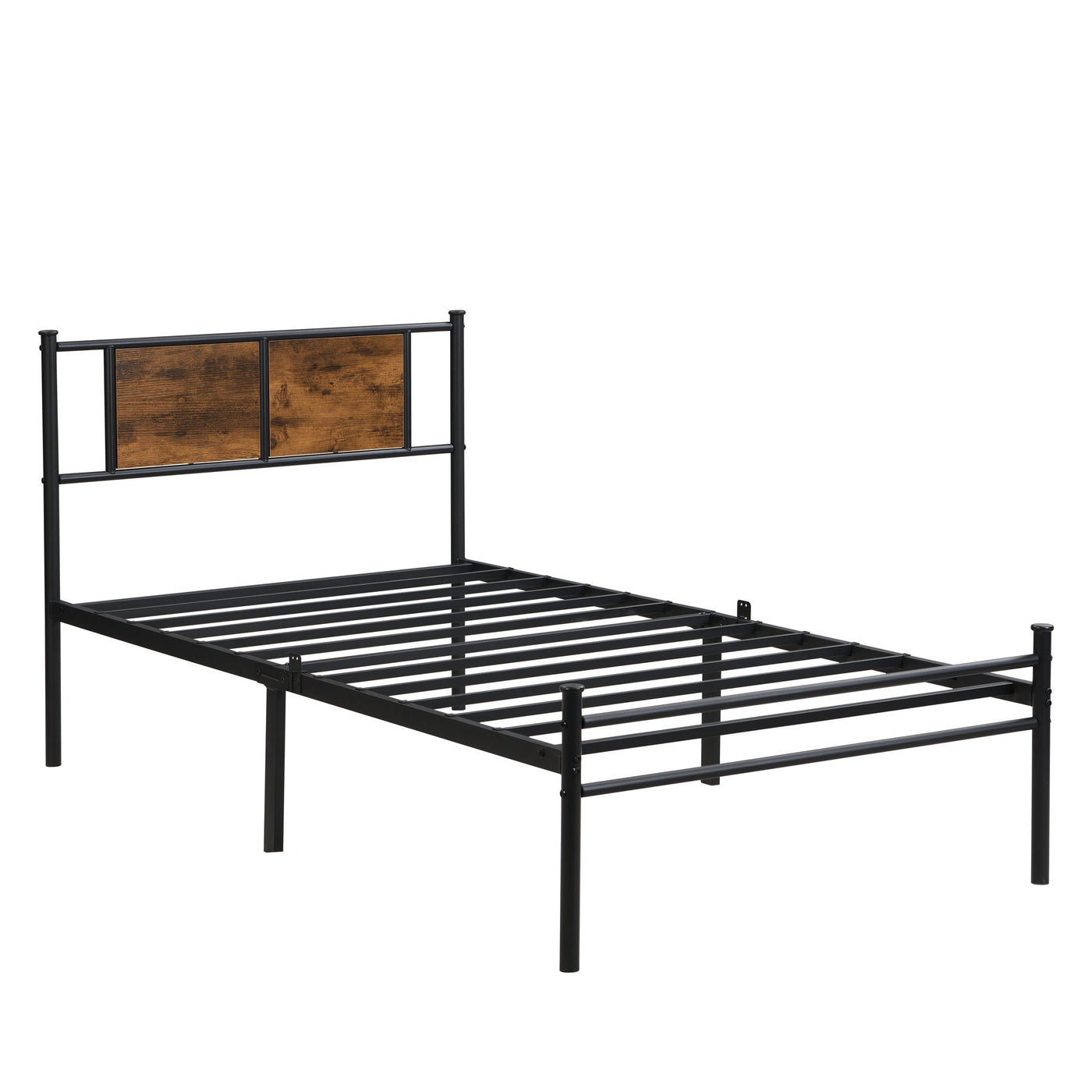 Modern Metal Bedframe With Headboard, Durable Steel Structure by HouseOfZazla
