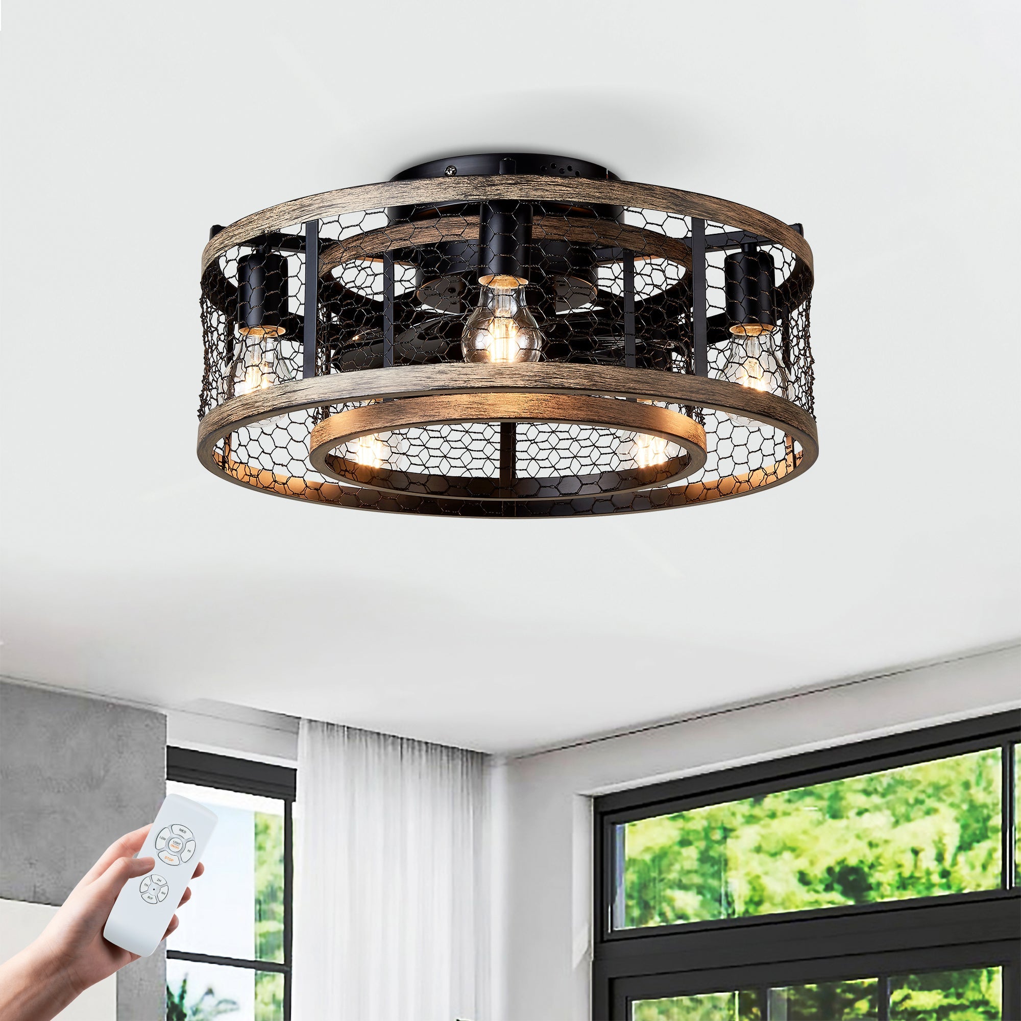 20'' Cage Ceiling Fan With Remote Control by HouseOfZazla