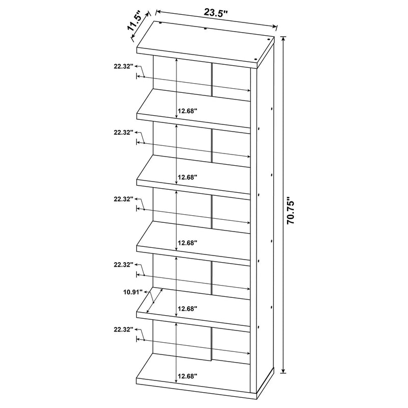 5 Shelf Bookcase - Gray by HouseOfZazla