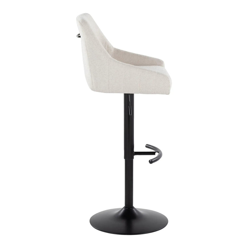 Hannah - Transitional Adjustable Barstool With Swivel With Rounded T Footrest (Set of 2) by Unique Piece Furniture