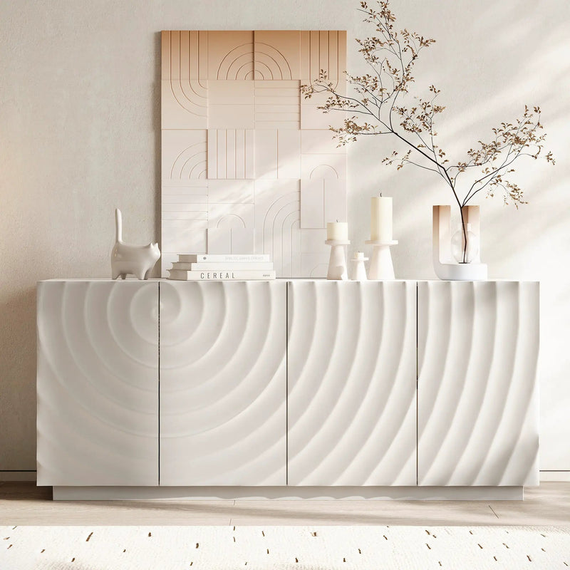 Buffet Cabinet with Storage - Modern 4-Door Sideboard by HouseOfZazla