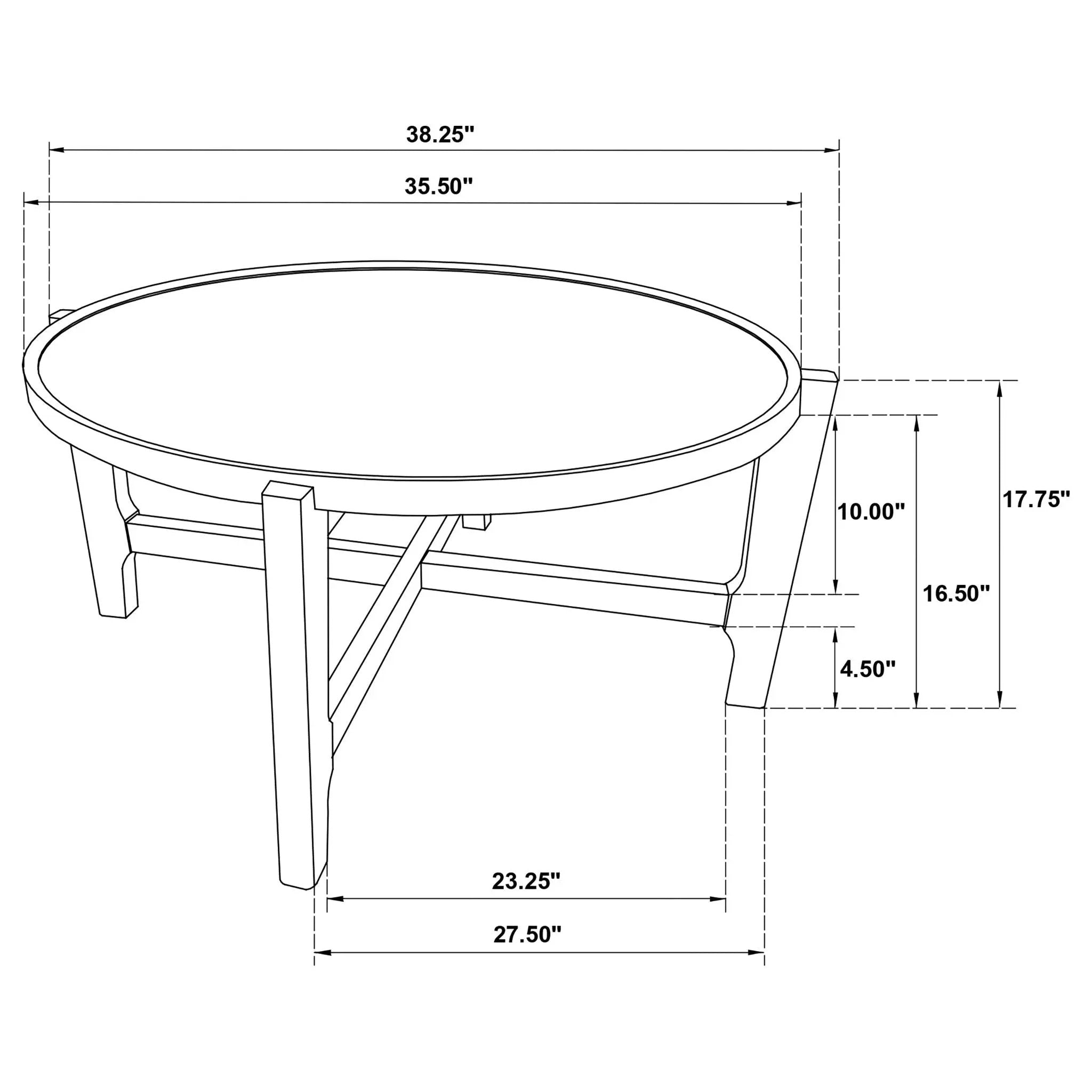 Cota Round Solid Wood Coffee Table Dark Brown by Unique Piece Furniture
