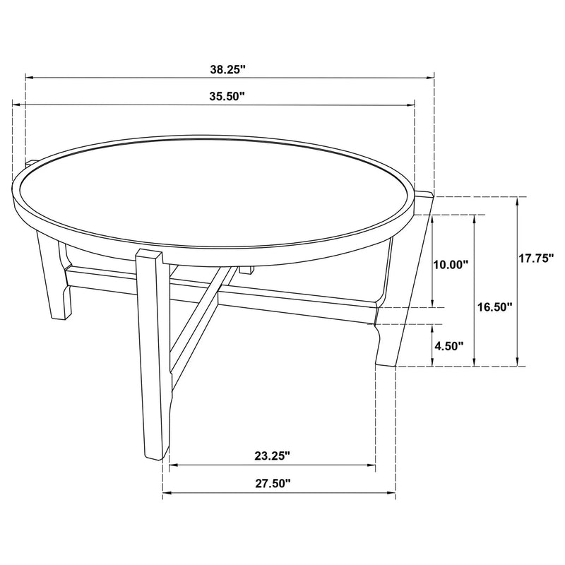 Cota Round Solid Wood Coffee Table Dark Brown by Unique Piece Furniture