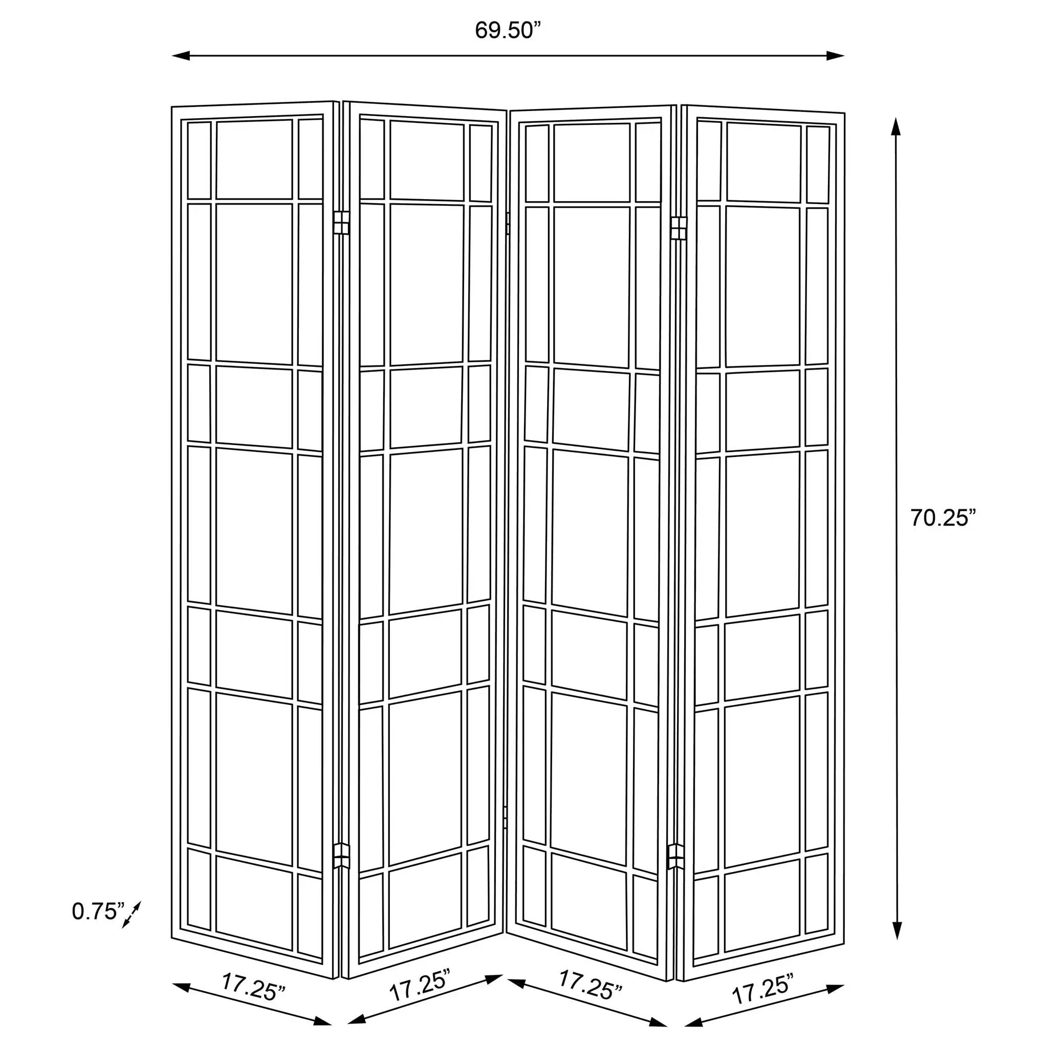 Catabella 4-Panel Room Divider Folding Shoji Screen Floral by Unique Piece Furniture