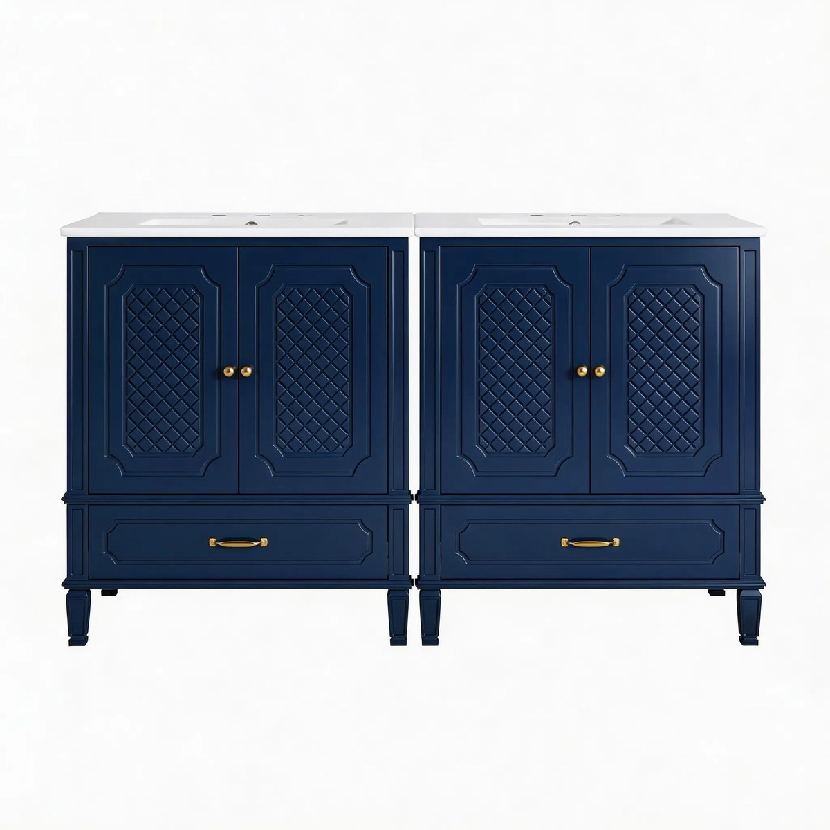 60" Bathroom Vanity with Double Sink Combo Set by HouseOfZazla