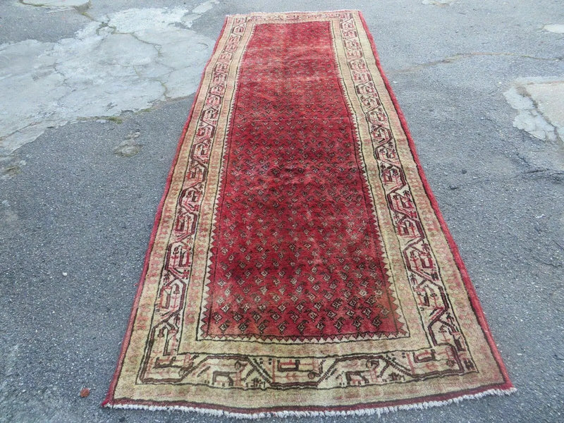 3'7"X 10' Antique Handmade India Oriental Paisley Wool Runner Rug Vegy # 31 by Jewel Rugs
