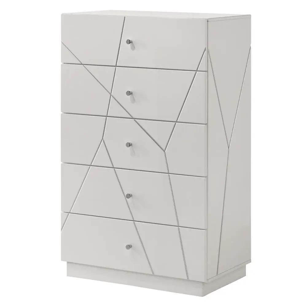 Esther - Chest - White / Silver by Unique Piece Furniture
