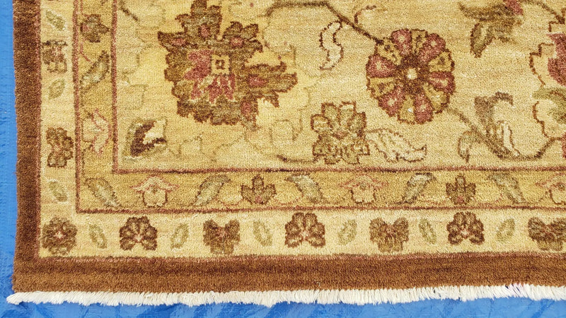 Indo Persian Rug 10x14, Mahal Sultanabad Oriental Carpet, Burnt Orange & Beige, Handmade Wool Area Rug by Jewel Rugs