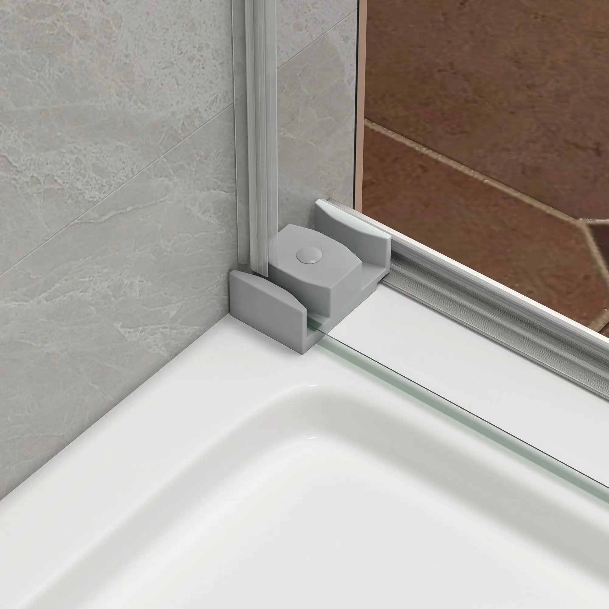 55"-60" W x 76" H Brushed Nickel Reversible Frameless Sliding Shower Door by HouseOfZazla