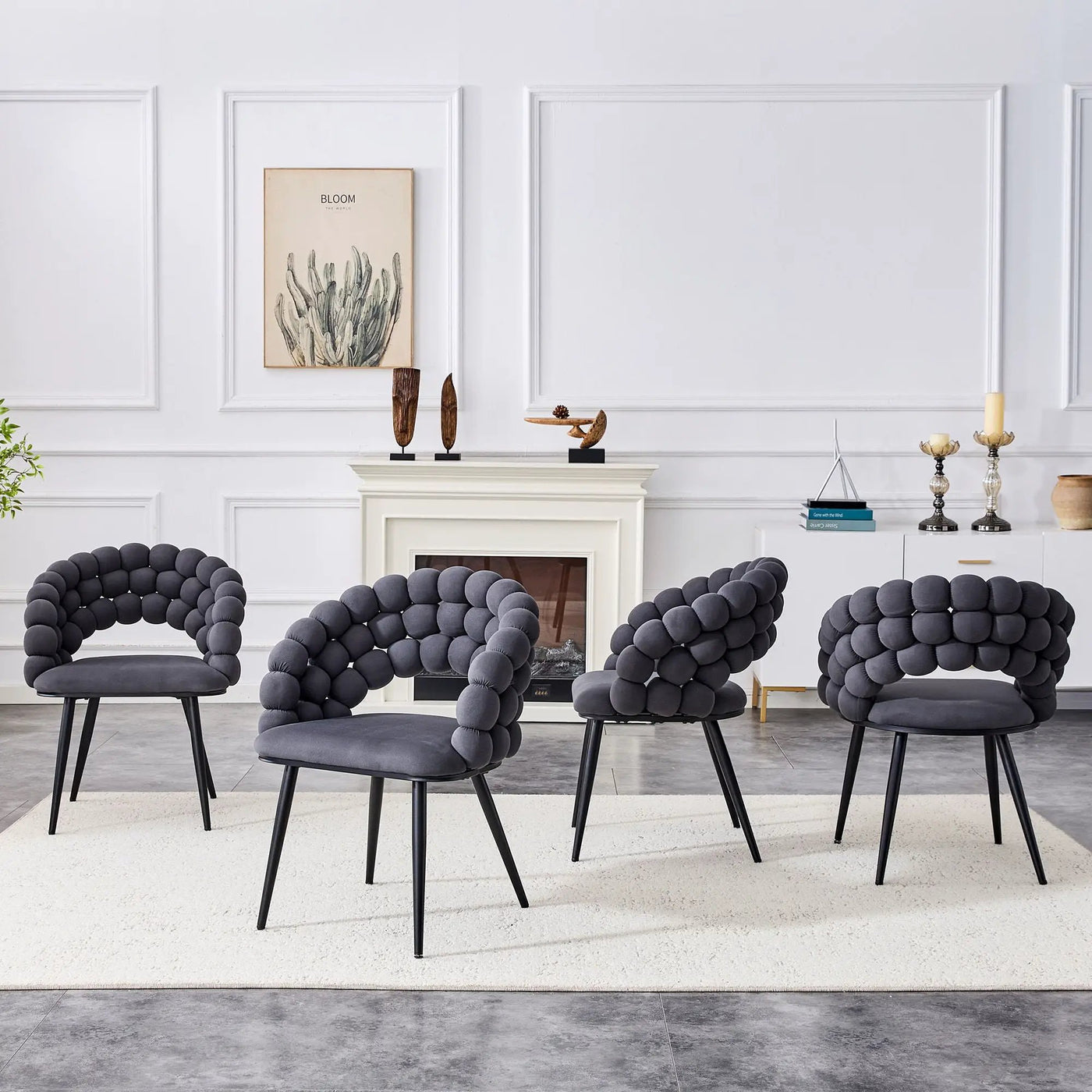 Puffy Bubble, Ball Chain Chairs For Dining Room (Set of 2) by HouseOfZazla