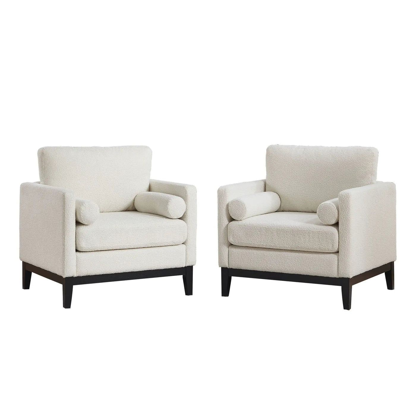 Wide Modern Farmhouse Performance Accent Chair With Legs, Wood Base by Unique Piece Furniture